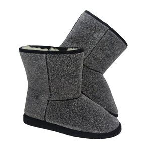 DAWGS Dark Silver Glitter Womens Faux Fur Lined Boots - Size: 10